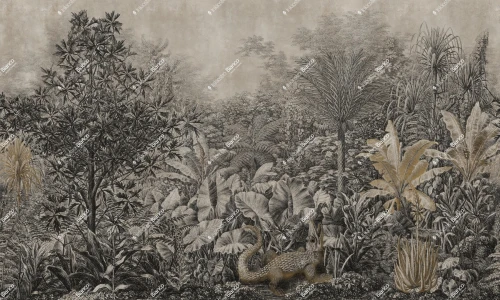 Fototapeta egzotyczna roślinność Inkiostro Bianco BALI GRAFITE INKRAAP2602 Materiaprima