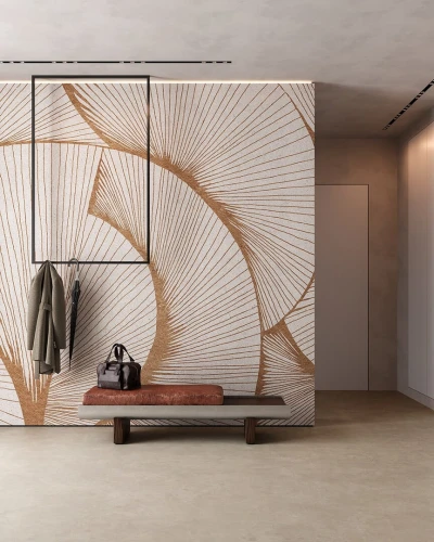 Fototapeta graficzna kompozycja linii Inkiostro Bianco ZEPHYR OCRA NATURAL INKSZYE2602 Materiaprima