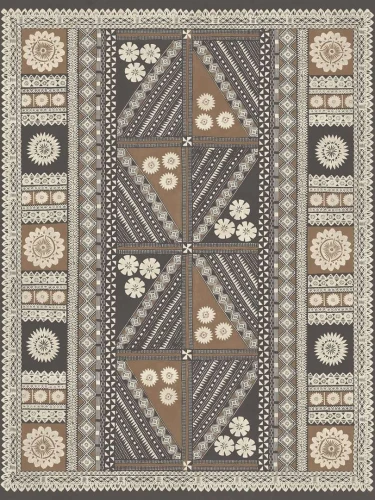 Mural inspirowany gobelinami z plemiennym wzorem York Wallcoverings AB3057M Tapa Artifacts