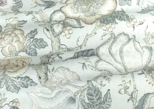 Tkanina lniana z roślinnym wzorem J&V F7301 Artichaut Grande Corniche