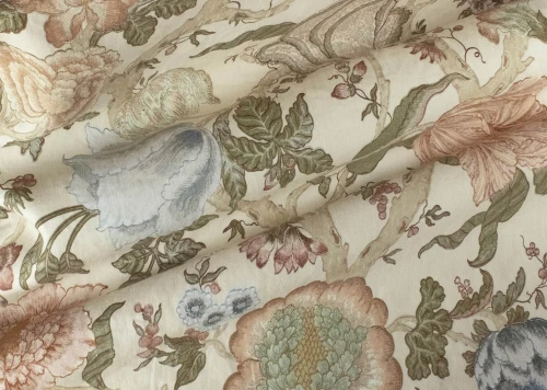 Tkanina lniana z roślinnym wzorem J&V F7302 Artichaut Grande Corniche