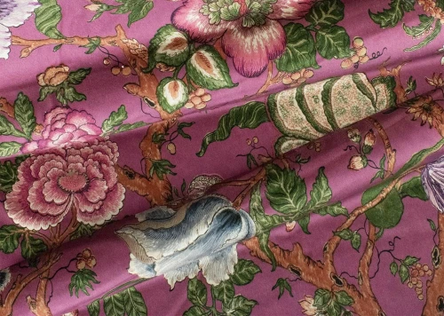 Tkanina welurowa z roślinnym wzorem J&V F7303 Artichaut Grande Corniche