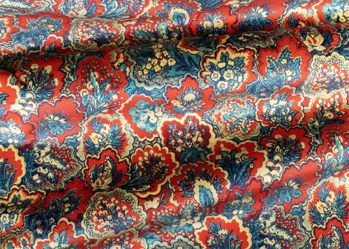 Tkanina welurowa z roślinnym wzorem J&V F7312 Provencal Grande Corniche