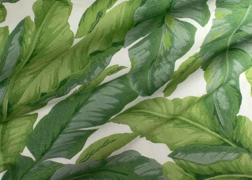 Tkanina lniano-bawełniana w liście bananowca J&V F7326 Banane Grande Corniche