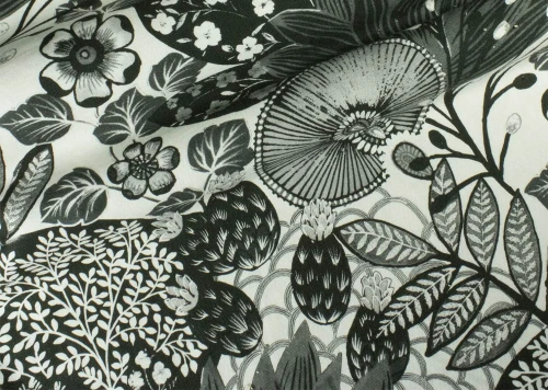 Tkanina lniano-bawełniana z roślinnym wzorem J&V F7341 Lithops Grande Corniche