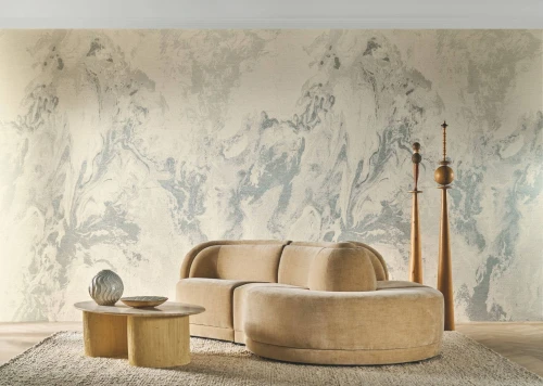 Mural tekstylny imitujący marmur Casamance 71790467 Carrara Exploration