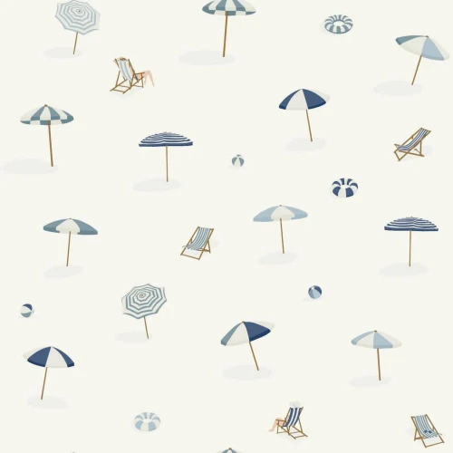 Tapeta parasole i leżaki plażowe Caselio BLS 107566066 Solara Blue Shades
