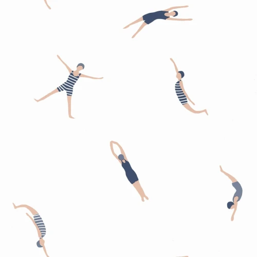 Tapeta pływaczki Caselio BLS 102696234 Funny Swim Blue Shades