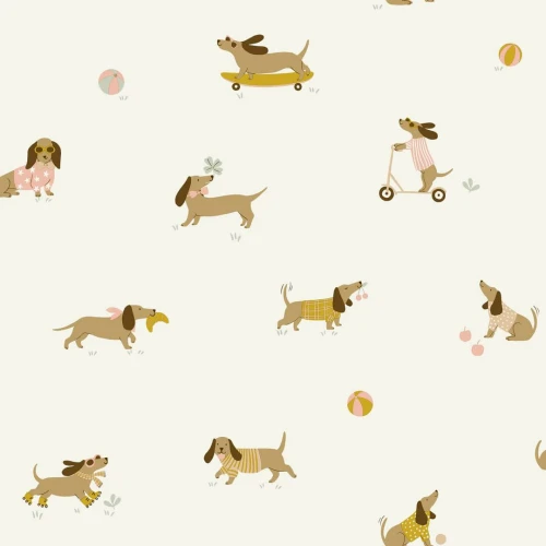 Tapeta jamniki Caselio HKC 107680451 Teckel Happy Kids Club