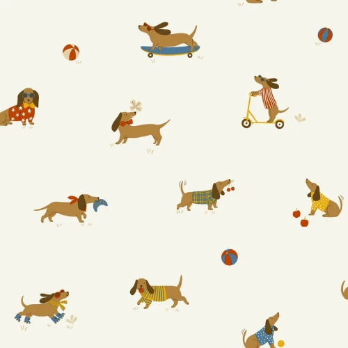 Tapeta jamniki Caselio HKC 107680864 Teckel Happy Kids Club