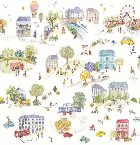Mural radosne miasto Caselio HKC 107709909 L Dreaming Village Happy Kids Club