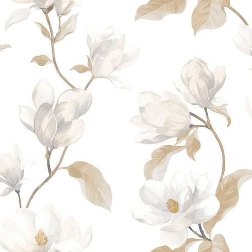 Tapeta kwiaty magnolii Casadeco BJAR 202541111 Brume De Magnolia Le Beau Jardin