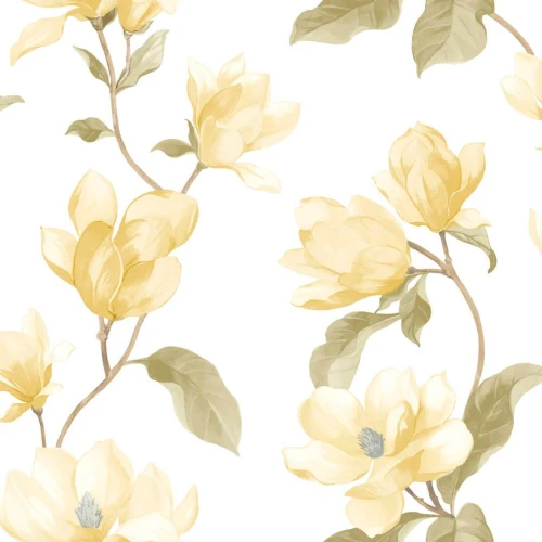 Tapeta kwiaty magnolii Casadeco BJAR 202542002 Brume De Magnolia Le Beau Jardin