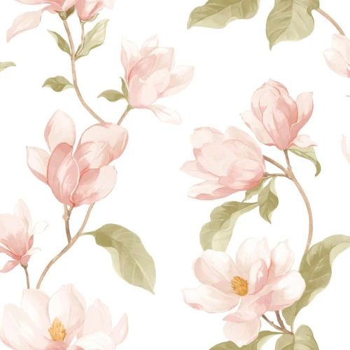 Tapeta kwiaty magnolii Casadeco BJAR 202544101 Brume De Magnolia Le Beau Jardin