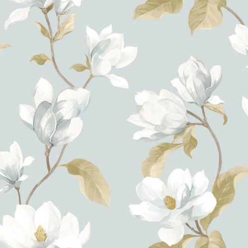 Tapeta kwiaty magnolii Casadeco BJAR 202546262 Brume De Magnolia Le Beau Jardin