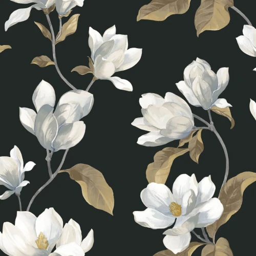 Tapeta kwiaty magnolii Casadeco BJAR 202549595 Brume De Magnolia Le Beau Jardin