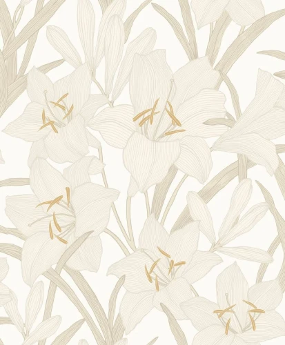 Tapeta kwiaty lilii Casadeco BJAR 202581001 Clair De Lys  Le Beau Jardin