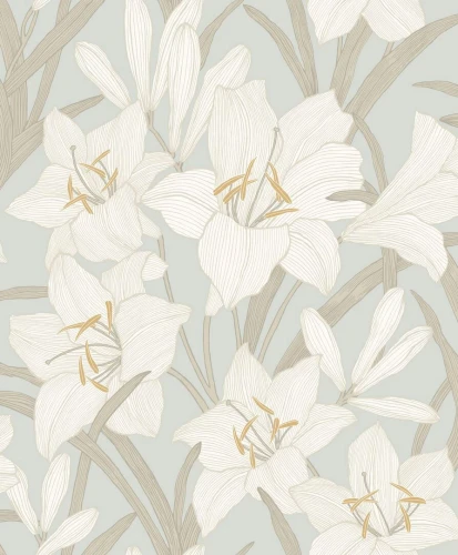 Tapeta kwiaty lilii Casadeco BJAR 202586127 Clair De Lys  Le Beau Jardin