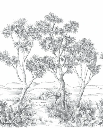 Mural drzewa sawanny Casadeco 202219105V S Terre D'acacias Wonderwalls 3