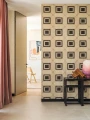 ! PROMO ! Tapeta geometryczna kwadraty ze strukturą sznurka Elitis VP 996 01 Carrés Jalonnés Cordes Sensibles x Véronique de Soultrait - na stanie 2 rolki