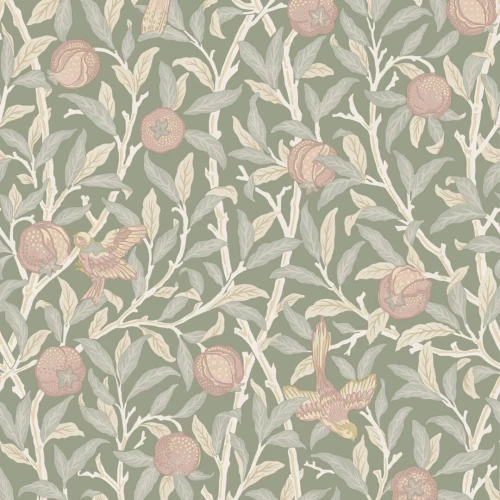 Tapeta botaniczna - ptaki i owoce Graham & Brown Bird & Pomegranate 140502 William Morris At Home Volume II