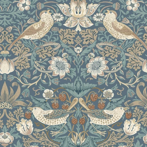 Tapeta botaniczna Graham & Brown Strawberry Thief 140503 William Morris At Home Volume II