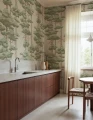 Fototapeta sosny Rebel Walls R21303 Highland Pines Light Green Sophisticated Luxe