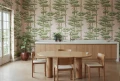 Fototapeta sosny Rebel Walls R21304 Highland Pines Pink Sophisticated Luxe