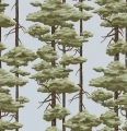 Fototapeta sosny Rebel Walls R21305 Highland Pines Blue Sophisticated Luxe