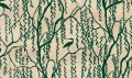 Fototapeta botaniczna - żurawie i drzewa Rebel Walls R21306 Droptree Peach Sophisticated Luxe