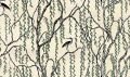 Fototapeta botaniczna - żurawie i drzewa Rebel Walls R21307 Droptree Green Sophisticated Luxe