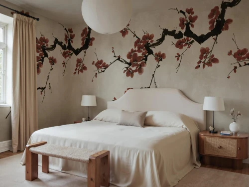 Fototapeta gałęzie kwitnącej wiśni Rebel Walls R21315 Blush of Spring Sophisticated Luxe