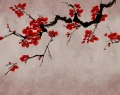 Fototapeta gałęzie kwitnącej wiśni Rebel Walls R21317 Blush of Spring Red Sophisticated Luxe