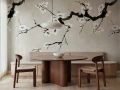 Fototapeta gałęzie kwitnącej wiśni Rebel Walls R21318 Blush of Spring White Sophisticated Luxe
