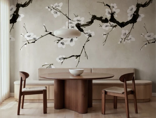 Fototapeta gałęzie kwitnącej wiśni Rebel Walls R21318 Blush of Spring White Sophisticated Luxe