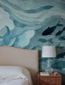 Fototapeta ryby w spokojnych wodach Rebel Walls R21328 Silent Stream Blue Sophisticated Luxe
