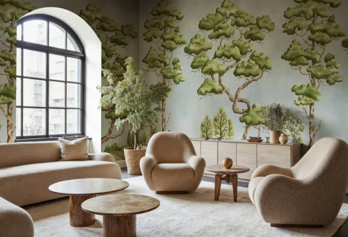 Fototapeta sceneria drzew Rebel Walls R21331 Poetic Trees Light Blue Sophisticated Luxe