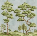 Fototapeta sceneria drzew Rebel Walls R21331 Poetic Trees Light Blue Sophisticated Luxe