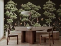 Fototapeta drzewa i ptaki Rebel Walls R21335 Forest Poem Black Sophisticated Luxe