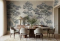 Fototapeta drzewa i ptaki Rebel Walls R21337 Forest Poem Blue Sophisticated Luxe