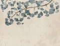 Fototapeta liście miłorzębu Rebel Walls R21341 Maidenhair Tree Blue Sophisticated Luxe