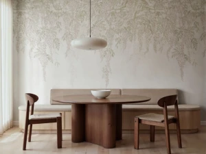 Fototapeta kwiaty glicynii spływające kaskadami Rebel Walls R21986 Whispers Wisteria Beige Sophisticated Luxe