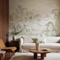 Fototapeta krajobraz gór i sosen Rebel Walls R21988 Timeless Pines Gray Sophisticated Luxe