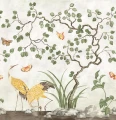 Fototapeta żurawie w scenerii ogrodowej Rebel Walls R21994 Where Cranes Dream Beige Sophisticated Luxe