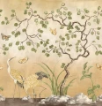 Fototapeta żurawie w scenerii ogrodowej Rebel Walls R21995 Where Cranes Dream Yellow Sophisticated Luxe