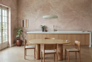 Fototapeta burzowe fale Rebel Walls R22002 Opulence Storm Pink Sophisticated Luxe
