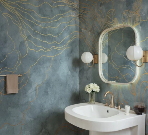 Fototapeta burzowe fale Rebel Walls R22004 Opulence Storm Light Blue Sophisticated Luxe