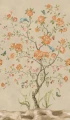 Fototapeta botaniczna w stylu chinoiserie Rebel Walls R21649 Chinoiserie Botanics Yellow Botanical Gardens