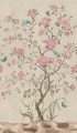 Fototapeta botaniczna w stylu chinoiserie Rebel Walls R21650 Chinoiserie Botanica Pink Botanical Gardens