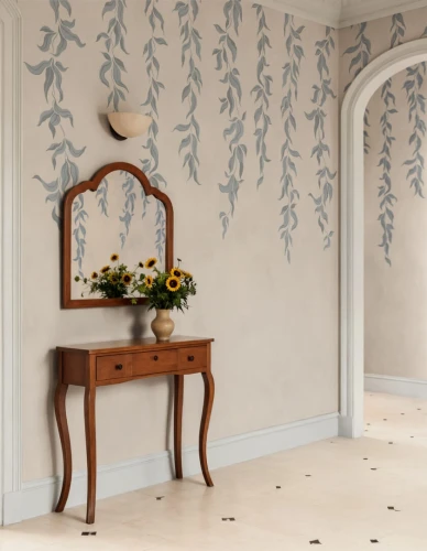 Fototapeta opadające pnącza Rebel Walls R21657 Hanging Leaves Blue Botanical Gardens